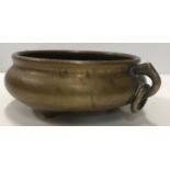 A Chinese bronze censer of small proportions, the