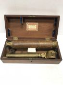 A 19th Century leather bound four drawer telescope