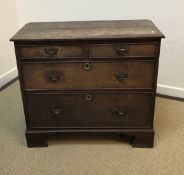 A 19th Century oak chest of two short over three long graduated drawers 87.7cm wide x 40cm deep x