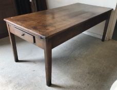 A 19th Century French oak farmhouse kitchen table,