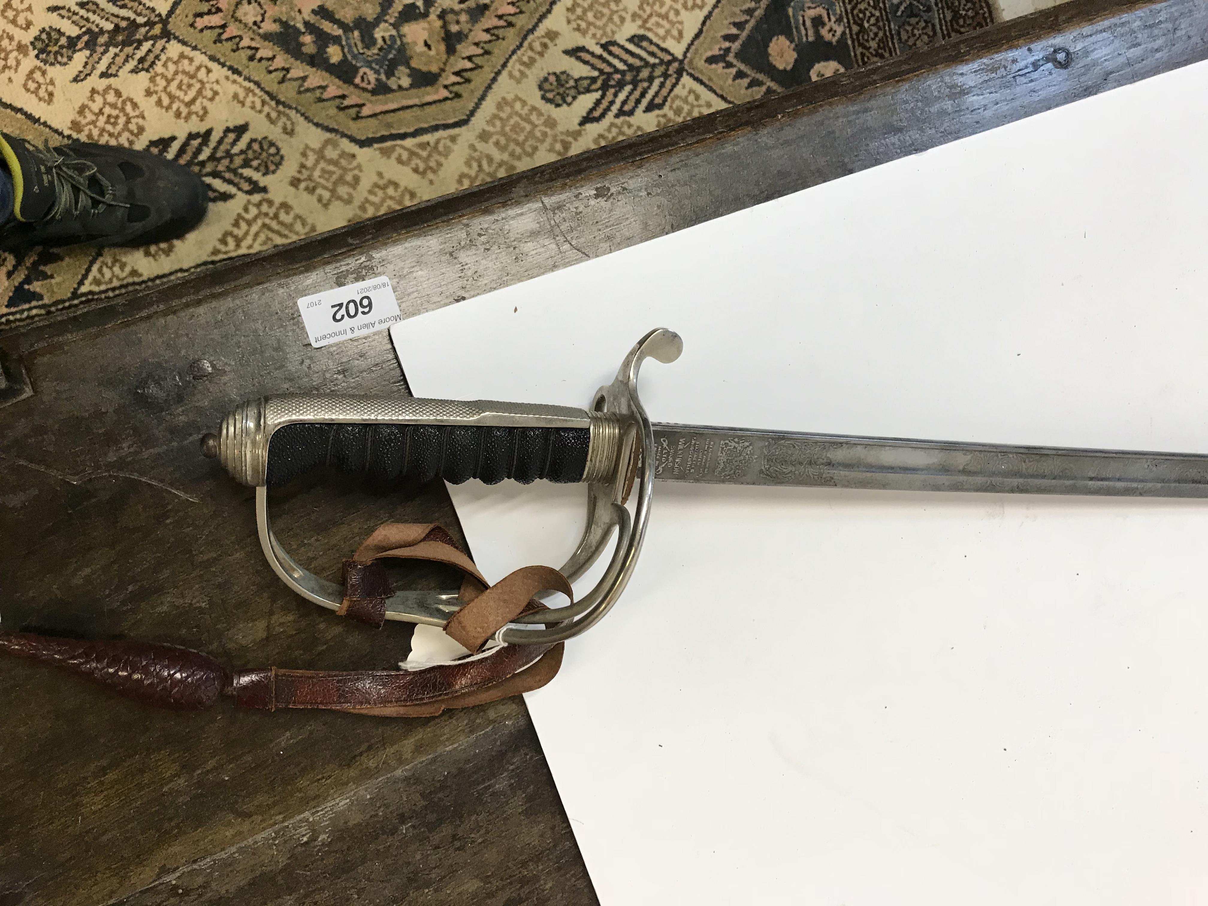 An Elizabeth II Royal Artillery dress sword by Wilkinson Sword Ltd with engraved blade, open work - Image 6 of 17