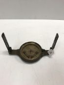 A 19th Century brass cased miner's dial with silvered dial and folding side vanes by Robson of