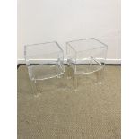 A Kartell clear perspex three tier open side table 68.5cm wide x 37.5cm deep x 81cm high together