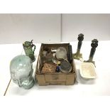 A collection of various china and glassware to include a 19th Century Copeland Pottery jelly mould