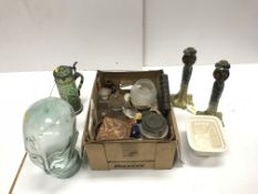 A collection of various china and glassware to include a 19th Century Copeland Pottery jelly mould