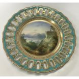 A 19th Century Copeland cabinet plate with hand-painted scene inscribed "Magadino" to front, bearing