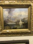 A CONTINENTAL SCHOOL "Mountainous lake scene with
