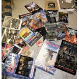 A large box containing a collection of various IRON MAIDEN ephemera including Iron Maiden magazines,