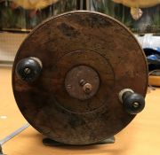 A large Nottingham frog back surf reel 16 cm