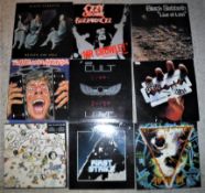 A collection of various heavy rock ephemera, LPs, CDs, etc, including LPs JUDAS PRIEST "British