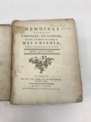 Volume II and IX of “Memoires Concernant L’Histoir