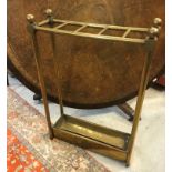 A circa 1900 five section brass stick stand, 67 cm high