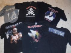 A collection of six IRON MAIDEN tour t-shirts including "The X Factour 1995", "Iron Maiden