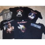 A collection of six IRON MAIDEN tour t-shirts including "The X Factour 1995", "Iron Maiden