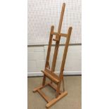 A modern beech adjustable artist's easel by Mabef (Italy), 55.5 cm wide x 52 cm deep