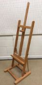 A modern beech adjustable artist's easel by Mabef (Italy), 55.5 cm wide x 52 cm deep