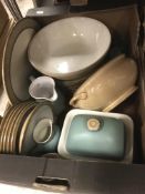 A collection of Denby, mainly "Luxor" pattern oven and table wares to include plates, jugs, tureens,