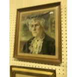 MAUD MORGAN "Little old lady", head and shoulders portrait study, pastel, bears label verso, 35 cm x
