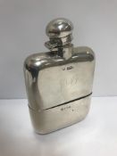 A George V silver hip flask (by G & J W Hawksley, Sheffield 1939), 4 oz