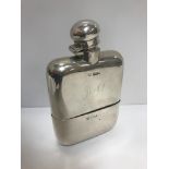 A George V silver hip flask (by G & J W Hawksley, Sheffield 1939), 4 oz