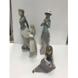 A collection of Lladro figures to include three "Pierrot" figures "Having a ball" (05813), "
