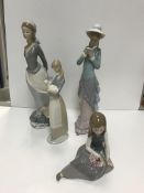 A collection of Lladro figures to include three "Pierrot" figures "Having a ball" (05813), "