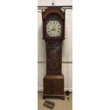 A 19th Century Manchester type mahogany cased long case clock, the eight day movement with enamelled