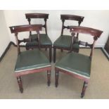 A collection of furniture to include a set of four Victorian bar back dining chairs, two side tables