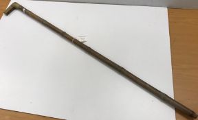 A horn handled bamboo walking stick hand measure by Kennan & Sons of Dublin