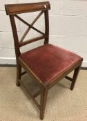 A set of six 19th Century mahogany bar-back dining chairs with drop-in seats on square supports