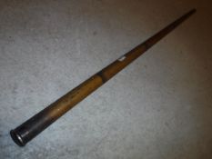 A 19th Century enamelled faux bamboo walking stick gun of tapered form, 94.5 cm long overall