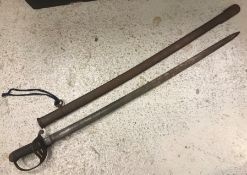 A dress sword with pierced knuckle guard and metal scabbard 103 cm in lengthCondition ReportScabbard