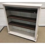 An Edwardian mahogany open bookcase with adjustable shelving, 110 cm wide x 33 cm deep x 118 cm