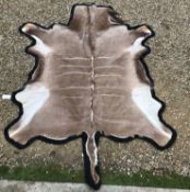 A modern Kudu pelt rug with black felt backing bearing label inscribed "Wild Africa Taxidermy PO Box