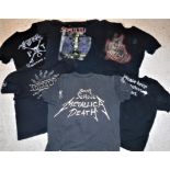 A collection of six various band and other t-shirts including SEPULTURA "Chaos AD", ANTRHAX "