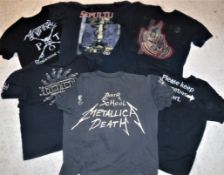 A collection of six various band and other t-shirts including SEPULTURA "Chaos AD", ANTRHAX "