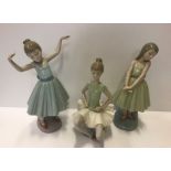 Three boxed Lladro figures of Ballerinas, tallest 26.5 cm highCondition ReportBoxes are in a