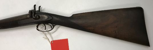 A 19th Century Thomas Naylor of Sheffield double barrel shotgun, side by side, hammer action, muzzle