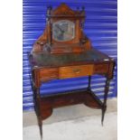 A late Victorian rosewood and marquetry inlaid bon