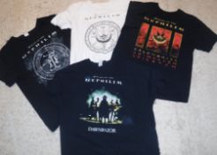 A collection of FIELDS OF THE NEPHILIM t-shirts including "Dawn Razor", "2019 Tour", "White