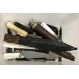 A collection of twenty pen and sheath knives, together with a small collection of various first