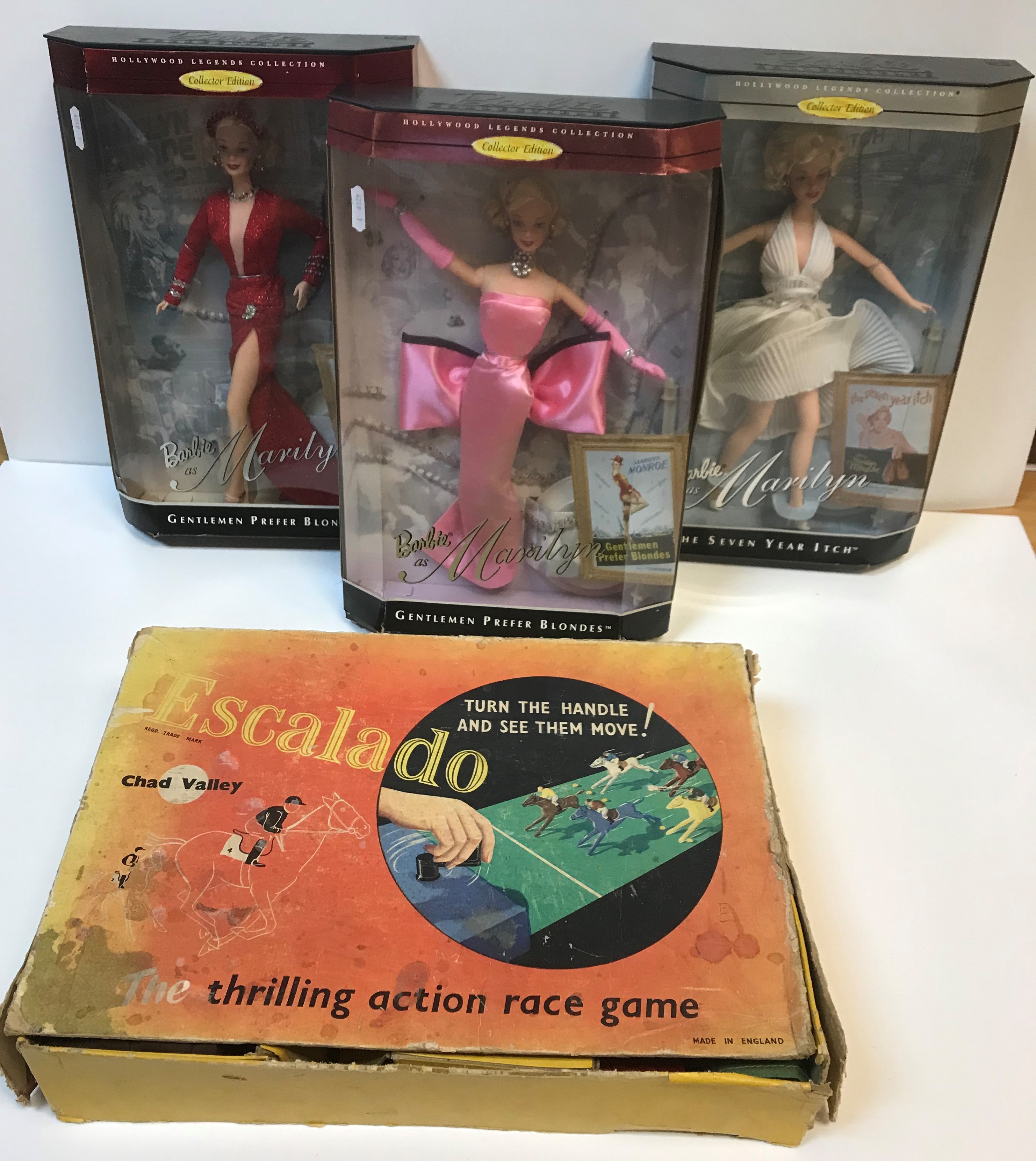 A set of three collector edition Hollywood Legends Collection Barbie as Marilyn dolls comprising The
