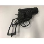 A World War I flare gun, possibly Webley & Scott, very corroded/non-functioning 21 cm in length