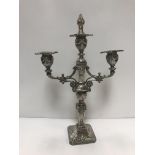 A Walker & Hall plated two branch candelabra in the Classical taste,