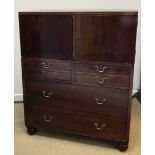 An early 20th Century Maltese mahogany secretaire cabinet,