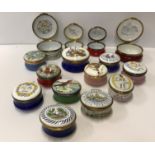 A collection of Crummles enamel boxes including "Apothecary equipment", limited edition No'd.