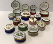 A collection of Crummles enamel boxes including "Apothecary equipment", limited edition No'd.