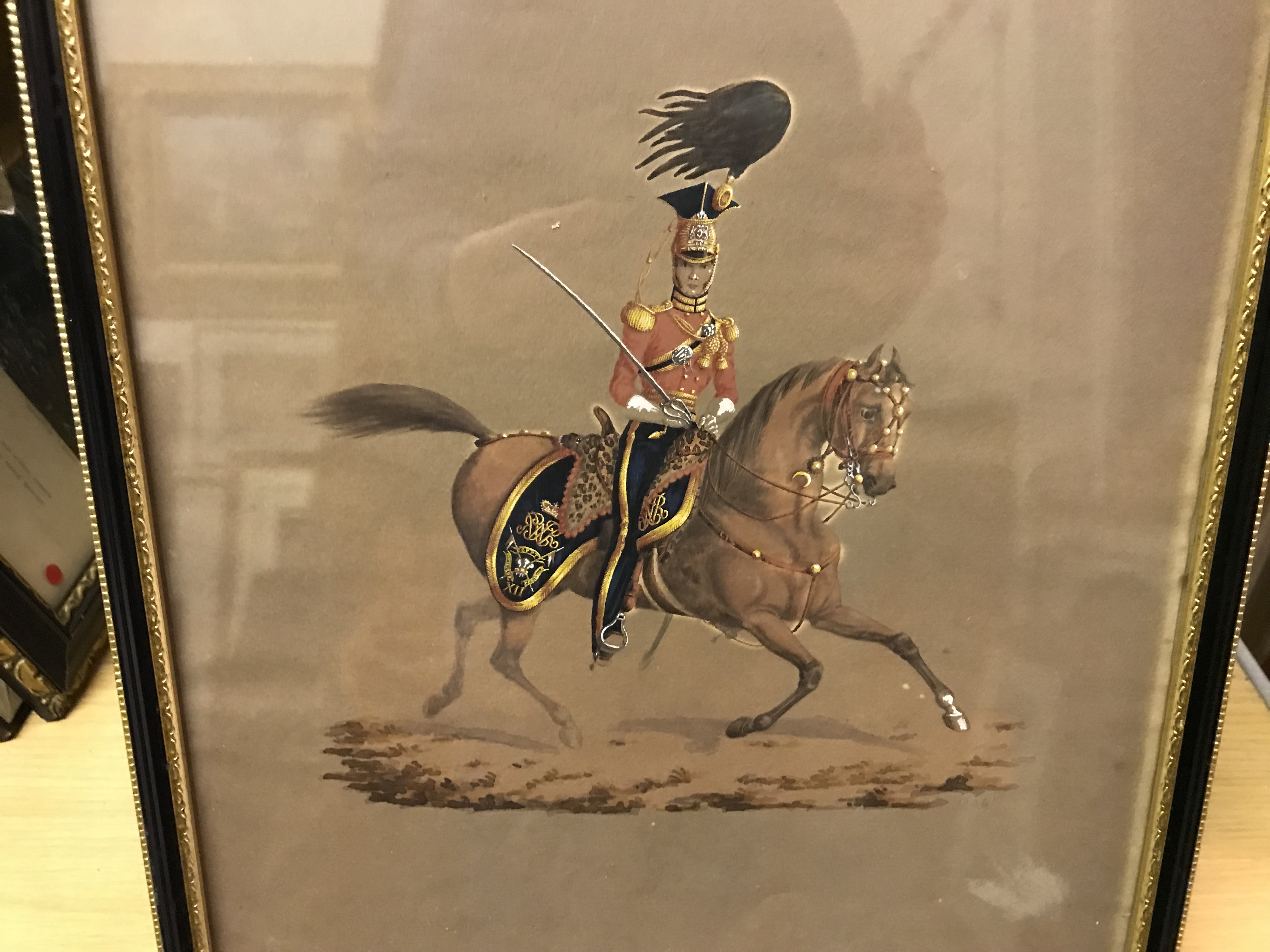 A collection of watercolours and engravings relating to the 12th Royal Lancers Regiment to include - Image 4 of 6