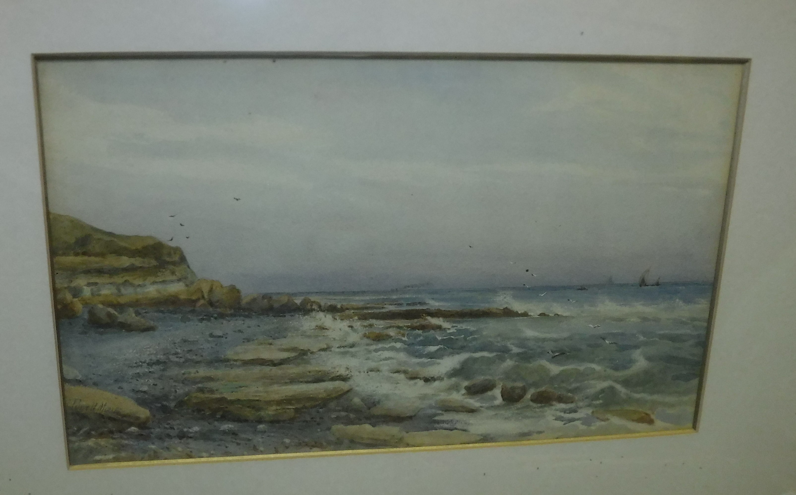 POWELL MAY "Coastal landscape with rocky shoreline, - Image 2 of 3