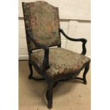 A 19th Century stained beech hall chair in the 18th Century Flemish taste,